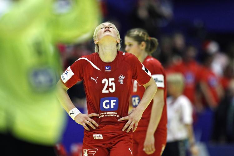 Slut. Drømmen om EM-guld forduftede for Rikke Skov (billedet) og de øvrige danske spillere, da Norge kiggede forbi Herning. 