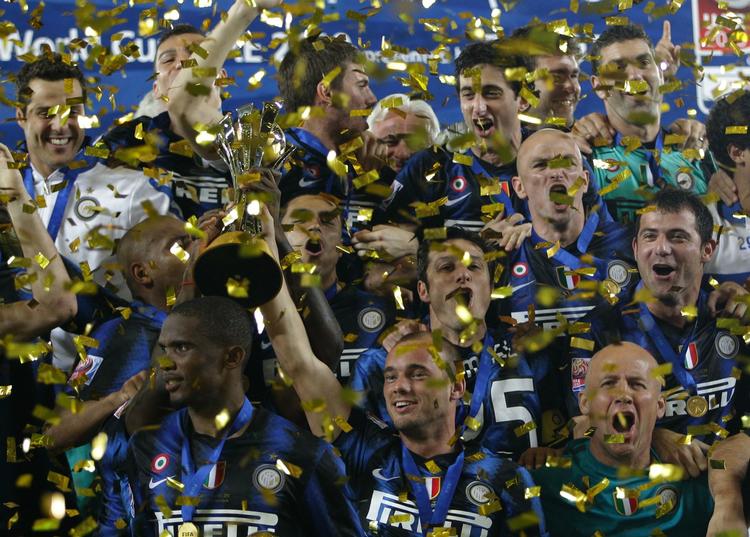 Triumf. Champions League-vinderne fra Inter kan nu også kalde sig verdensmestre i klubfodbold. 