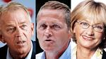Toppen. Villy Søvndal, Anders Samuelsen og Pia Kjærsgaard er kåret som årets tre stærkeste debattører af et dommerpanel. Arkivfoto: Jens Dresling og Folketinget. 
