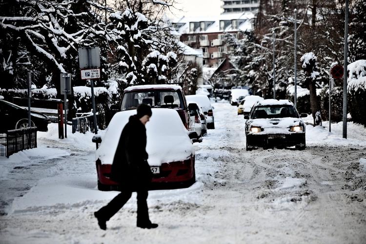 Glat. Vinteren gør det svært at komme rundt. 