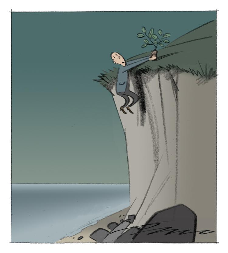 Afgrunden. Mens den økonomiske krise buldrer, klamrer mange sig til sidste strå. Det talte vi for lidt om, mener nogle af politiken.dks læsere. 