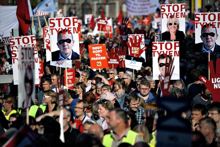 PROTEST. Fagforbund for offentlig ansatte er klar til at kæmpe imod Lars Løkkes reformer af efterlønnen. 