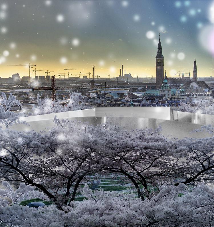 Svendborg  Arkitekter foreslår, at man på taget  af Københavns karreer sætter fine glasæsker, som visse steder kan gå i højden og skabe nye tårne. 