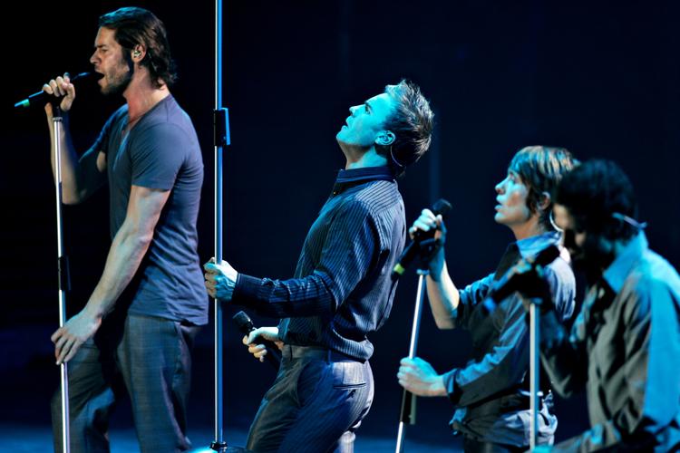 musiksalg. Bandet Take That (billedet) var med 1,8 millioner solgte albums det bedst sælgende britiske band i 2010, men det kunne ikke ændre på det generelle salgs nedadgående kurve. 