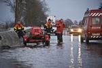 Tøvejr. Sydmotorvejen på Lolland-Falster har været plaget af oversvømmelser, efter at de massive snemængder er begyndt at smelte. 