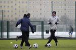 Forberedelser. FCK indledte træningen forud for mødet med Chelsea mandag middag. 