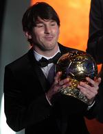 guldbold. For andet år i træk fik Lionel Messi 'Ballon d'Or', der uddeles i samarbejde med Fifa og France Football. 