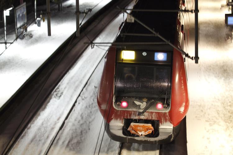 Sådan så der ud, da S-togene kæmpede sig igennem sne og frost i december måned. 