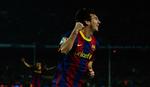 hattrick. Lionel Messi jubler efter en af de tre scoringer fra argentinerens fødder i pokalkvartfinalen mod Betis. 