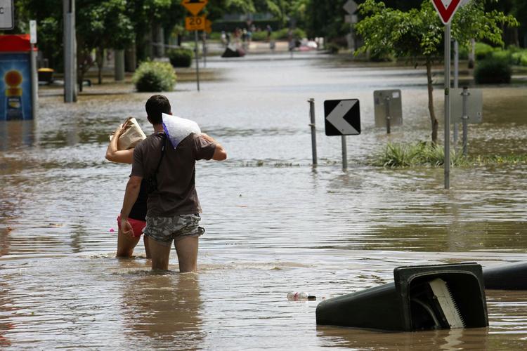 ØDELÆGGELSER. Vandstanden i Brisbane kom aldrig op på de ffrygtede 5,5 meter. 