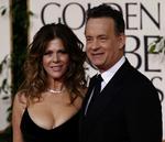Tom Hanks har taget konen, Rita Wilson, med i byen. 