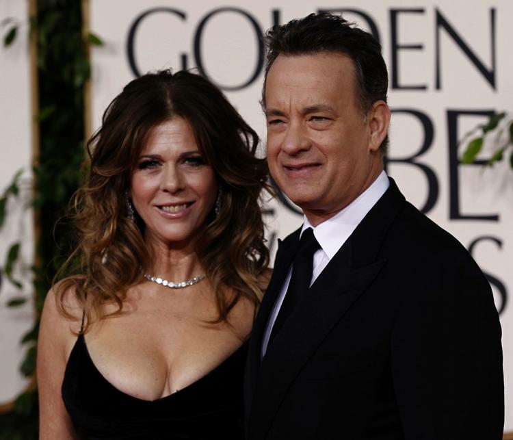 Tom Hanks har taget konen, Rita Wilson, med i byen. 