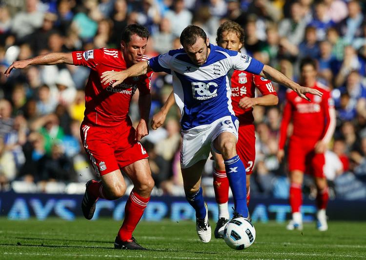 nullert. Jamie mod James, da Carragher og McFadden duellerede under kampen mellem Liverpool og Birmingham. 