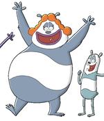 Pandafest. Wulffmorgenthalers nye serie om en pandakernefamilie er desværre ikke sjov nok. Tegning: Wulffmorgenthaler. 
