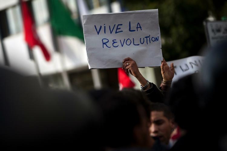 revolution. »Længe leve revolutionen«, siger et af de mange skilte, som demonstratner i Tunis lufter i disse dage. Uroen i landet har kostet over 100 menneskeliv de senste uger. 