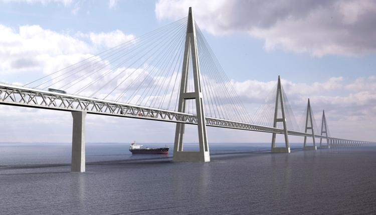 A computerised image of the Fehmarn Bridge. 