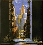 Storbyen. Albummet er fra 1970. Historien  udspiller sig i 1986, men i dag er det svært ikke at læse den med de klimakritiske briller på. Tegning: Jean-Claude Mézièrs 