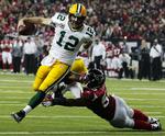 finalist. En sejr over Atlanta Falcons bragte quarterback Aaron Rodgers og Green Bay Packers i NFC-finalen. 