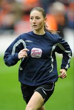 sexisme. Sian Massey under opvarmning til en af de tidligere kampe, linjedommeren har været involveret i. 