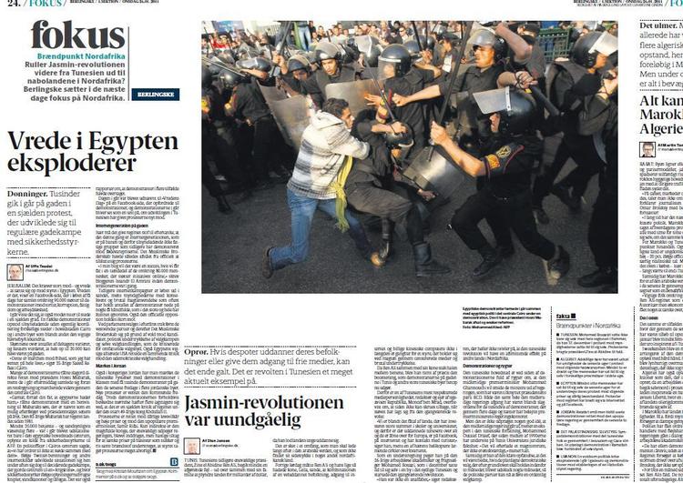 Berlingske. To fagfolk er nedenfor ret uenige om, hvor vellykket det nye Berlingske er. Her ovenfor ses et opslag fra dagens avis. 