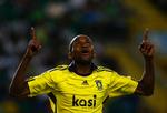 Målscorer. Ousman Jallow er lykkelig efter scoring til 2-0. 