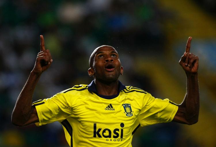 Målscorer. Ousman Jallow er lykkelig efter scoring til 2-0. 
