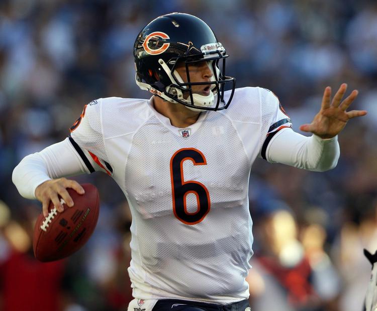 Prygelknabe. Jay Cutler beskyldes af mange for at være en tøsedreng og for ikke at have haft hjertet med i den vigtige kamp. 