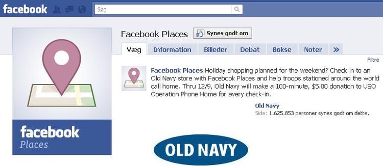 Med Facebooks nye reklametjeneste kombineret med Facebook Places kan dine venner få en reklame smidt i hovedet med dit billede på, hvis de befinder sig i nærheden af en Starbuck. 