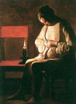 MUNTERT VRØVL. Kingo kunne også være en spasmager, som i digtet om Ludse, der sikrer sig, at ingen lopper ligger på lur. George de la Tour med samme motiv: Kvinden, der fanger lopper/fra bogen 
