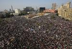 OPRØR. Demonstranter på Tahrir-pladsen under tirsdagens ''Millionmarch'. 