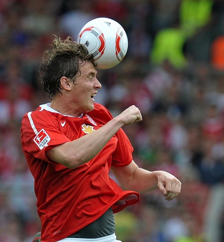 Lejesvend. Morten 'Duncan' Rasmussen i Mainz' spilletrøje. Celtic ejer ham, men har lejet ham ud til tyskerne. 