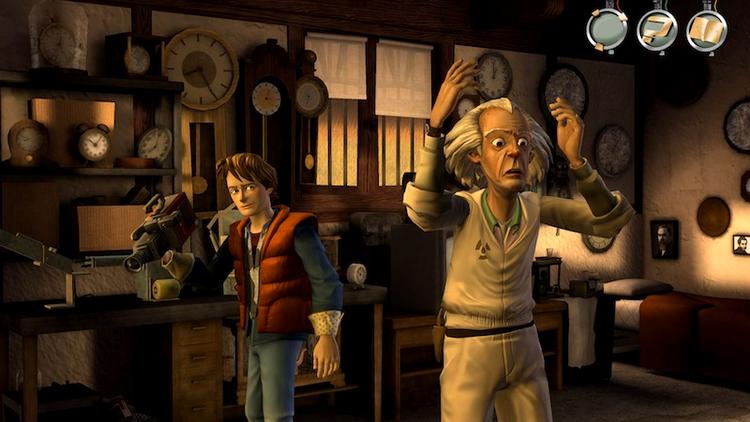 Den grafiske tegneseriestil i spillet er et godt match til stemningen fra Back to the Future-filmene 