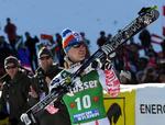 jubel. Hannes Reichelt fejrer triumfen i Østrig, hvor han vandt Super G. 