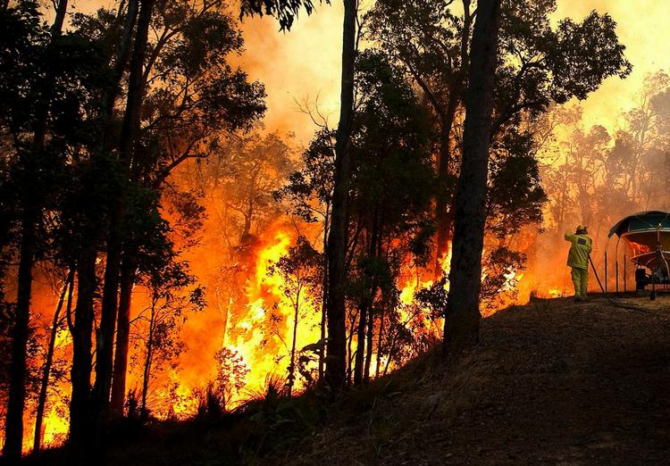 Storbrand. Brandfolk slås med flammerne ved et hus i Perth-forstaden Roleystone. 