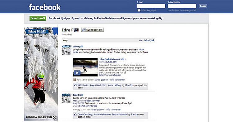 PISTETJEK. Svenske Idre Fjäll satser på både videoblogs og Facebook. 