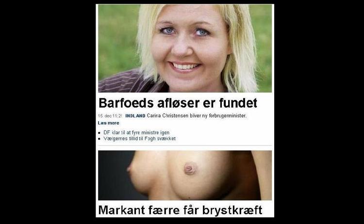 Klassiker. Redaktionen har faktisk haft dette skønne, flere år gamle billedsammenfald hængene på opslagstavlen i en rum tid, men fik aldrig gemt en elektronisk version af guldet. Derfor er det så herligt, at bagsidelæser Peter Dalgaard havde et skærmdump liggende i gemmerne. Som han skriver: »Vedlagte er ikke af nyere dato, men jeg tænkte, at det var passende, at avisen måske også kunne gribe i egen barm. Om man så må sige«. Det må man gerne sige, Peter. Og tak for det. 