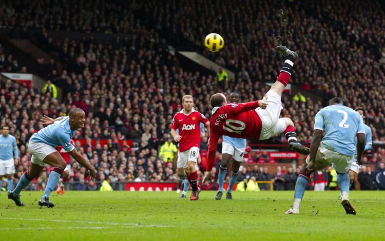Øjeblikket. 78 minutter inde i opgøret afgjorde Wayne Rooney til Manchester Uniteds fordel. 