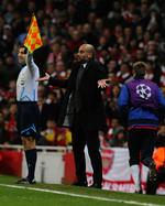 Tilfreds? Pep Guardiola er klar til at lukke munden på Arsenal i returkampen. 