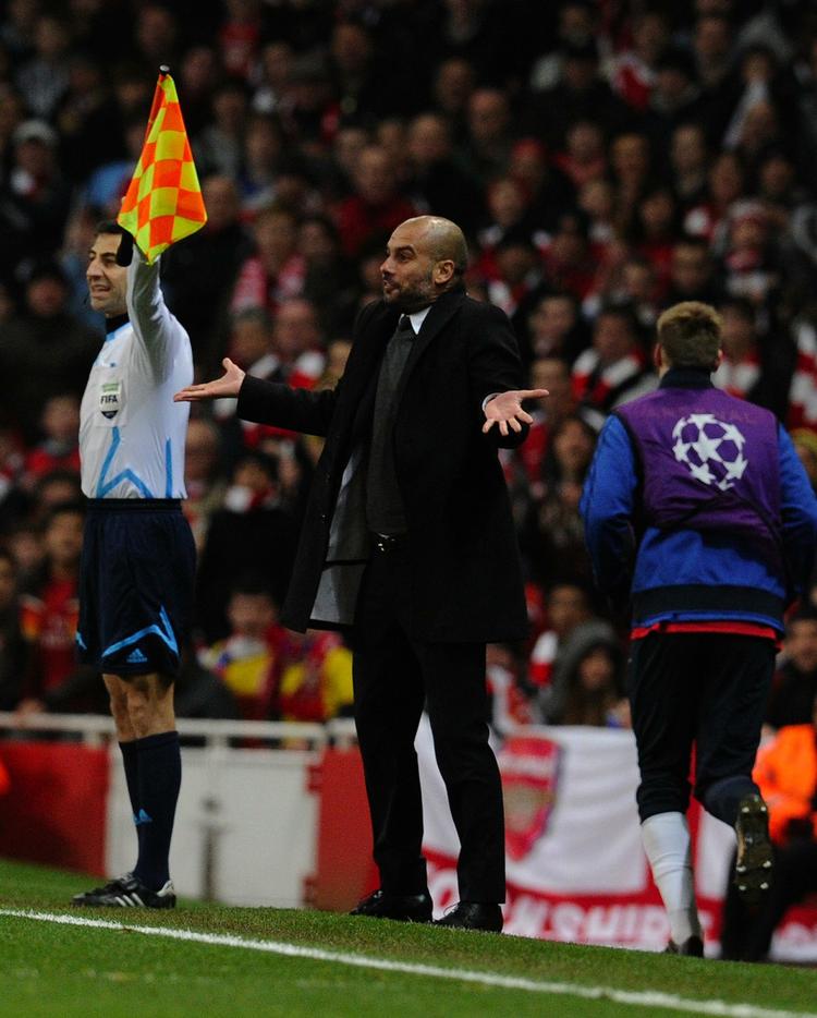 Tilfreds? Pep Guardiola er klar til at lukke munden på Arsenal i returkampen. 