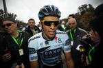 Opmærksomhed. Selv om han 'kun' blev nummer tre, var Alberto Contador hurtigt omgivet af pressefolk i målområdet. 