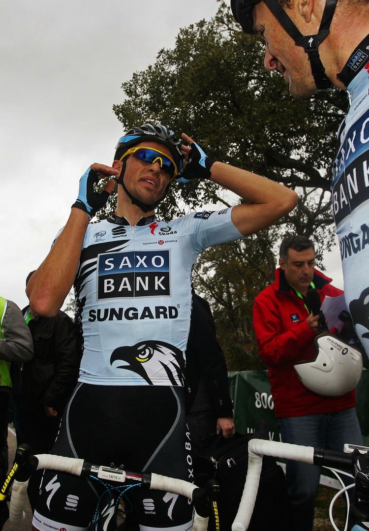 Topplacering. Alberto Contador var kun få sekunder fra en etapesejr i Algarve Rundt i dag. 