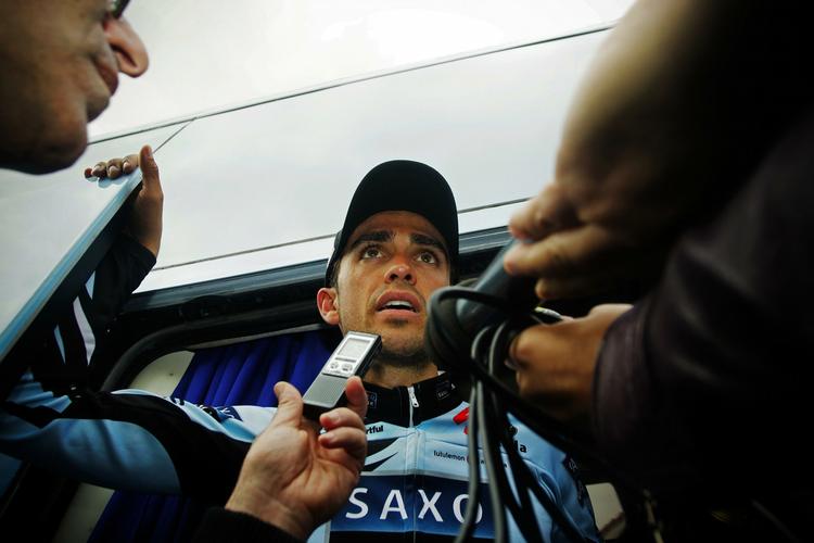 Alberto Contador var et anseligt stykke fra fordums bedrifter. 