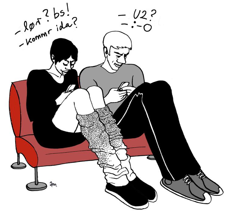 Ungdommen. Borte har taget skriftsprogets ræsonneren. Tilbage er talesprogets følelser, fornemmelser og fordomsfulde værdidomme, skriver ekstern lektor. Tegning: Anne-Marie Steen Petersen. 