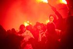 rødt. Spillerne fra FCK blev modtaget i romerlysenes skær. 