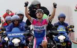 endelig. For første gang i halvandet år var Damiano Cunego først over stregen. 