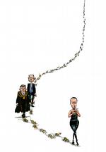 Skandale. Både tidligere videnskabsminister Helge Sander og rektor på Københavns Universitet. Tegning: Roald Als 