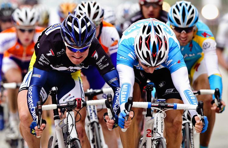 tilbagekomst. Luke Roberts (tv) vinder spurten og tredje etape af Vuelta a Murcia sidste år. 