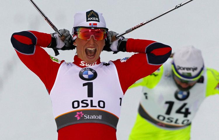 100. Norge har sikret sig 100 VM-guldmedaljer i de nordiske discipliner, efter Marit Bjørgens sejr i dag. 