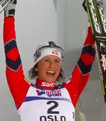 dobbelt. Marit Bjørgen kunne juble igen i dag ved VM i Norge efter endnu en guldmedalje. 