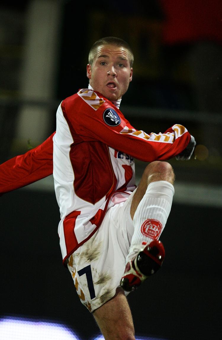 målscorer. Anders Due scorede kampens enlige mål for AaB mod Start. 